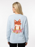 Devoted Fox unisex sweatshirt, blue back