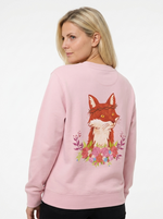 Devoted Fox unisex sweatshirt, pink back