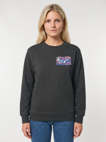Tree of Life unisex sweatshirt in Dark Heather Grey, front view